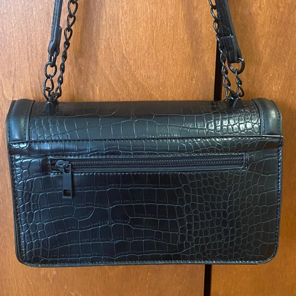 Call-it-Spring Black Croc-Embossed Women's Bag - Picture 6 of 14